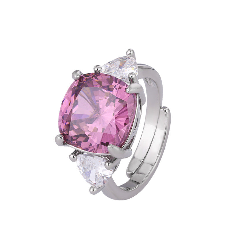 Radiant Pink Cushion Cut Jewelry Suite