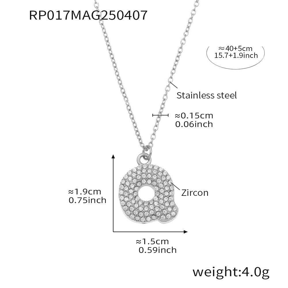 Pave Crystal Bubble Initial Necklace