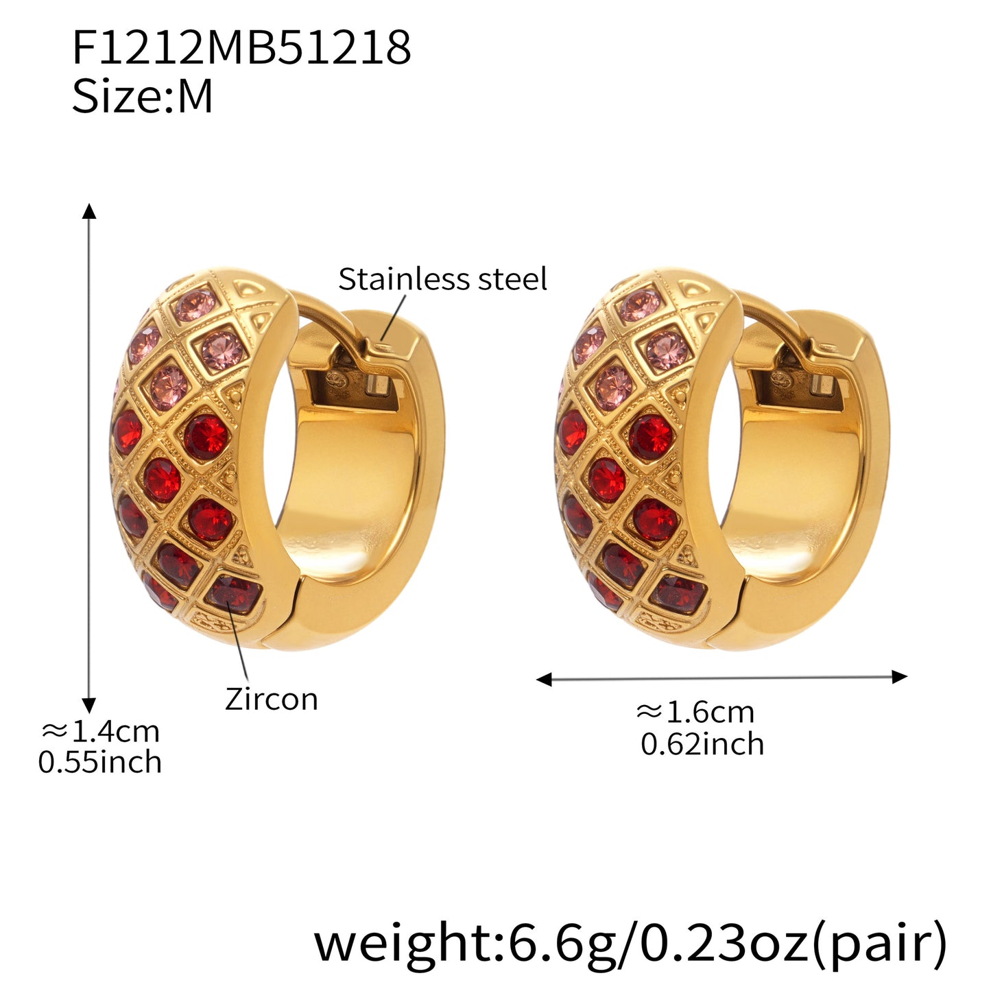 Boucles d'oreilles créoles en cristal à texture matelassée colorée 