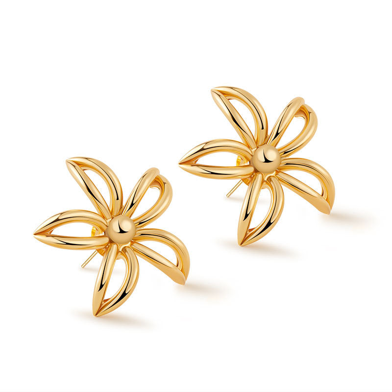 Abstract Flower Petal Statement Earrings