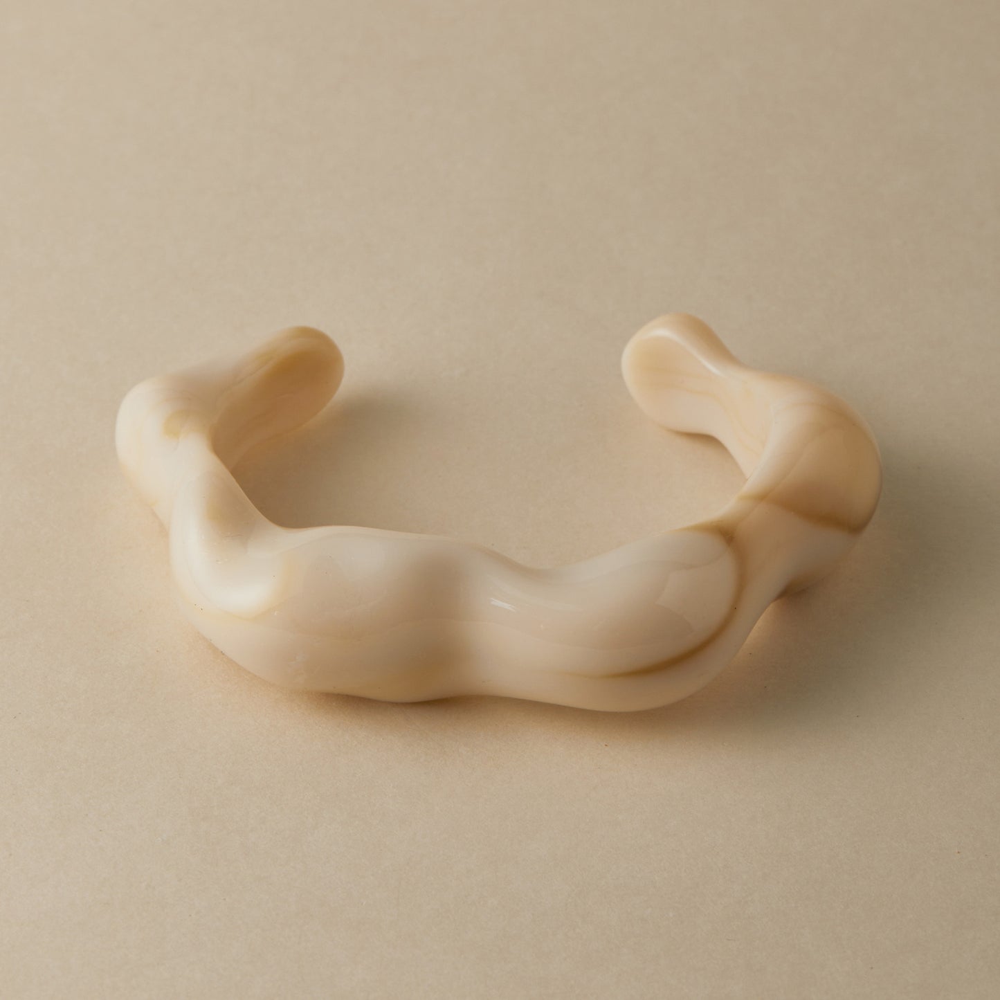 Artistic Wavy Resin Statement Open Bangle