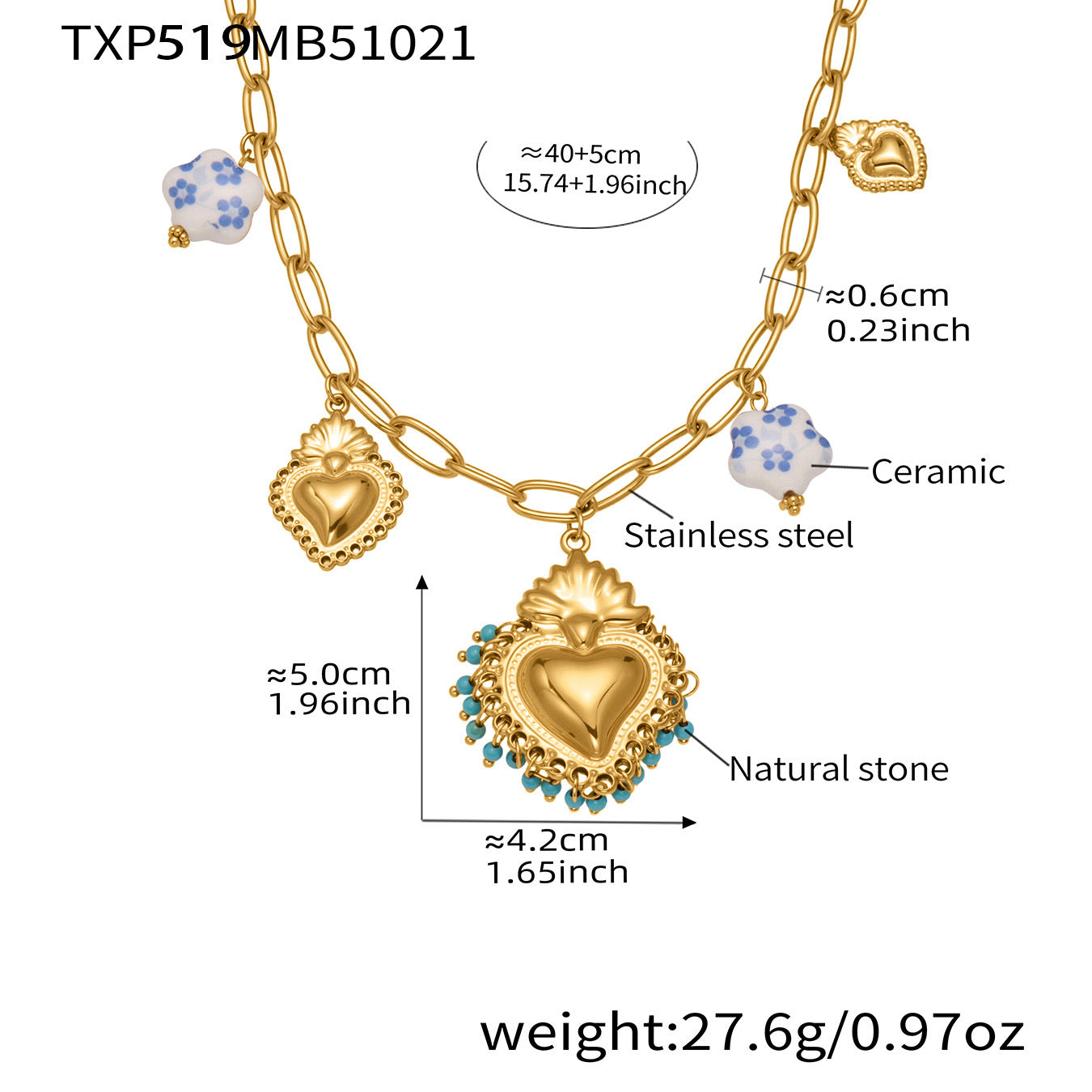 Sacred Heart Milagro Charm Jewelry Sets