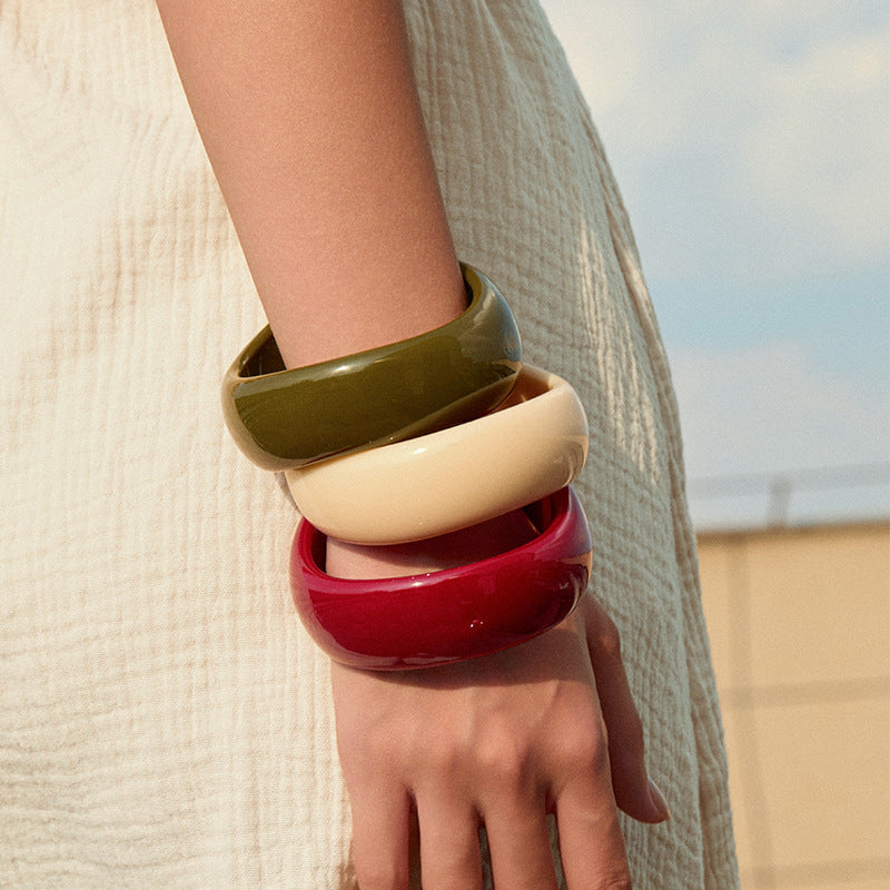Irregular Resin Chunky Bangles Collection