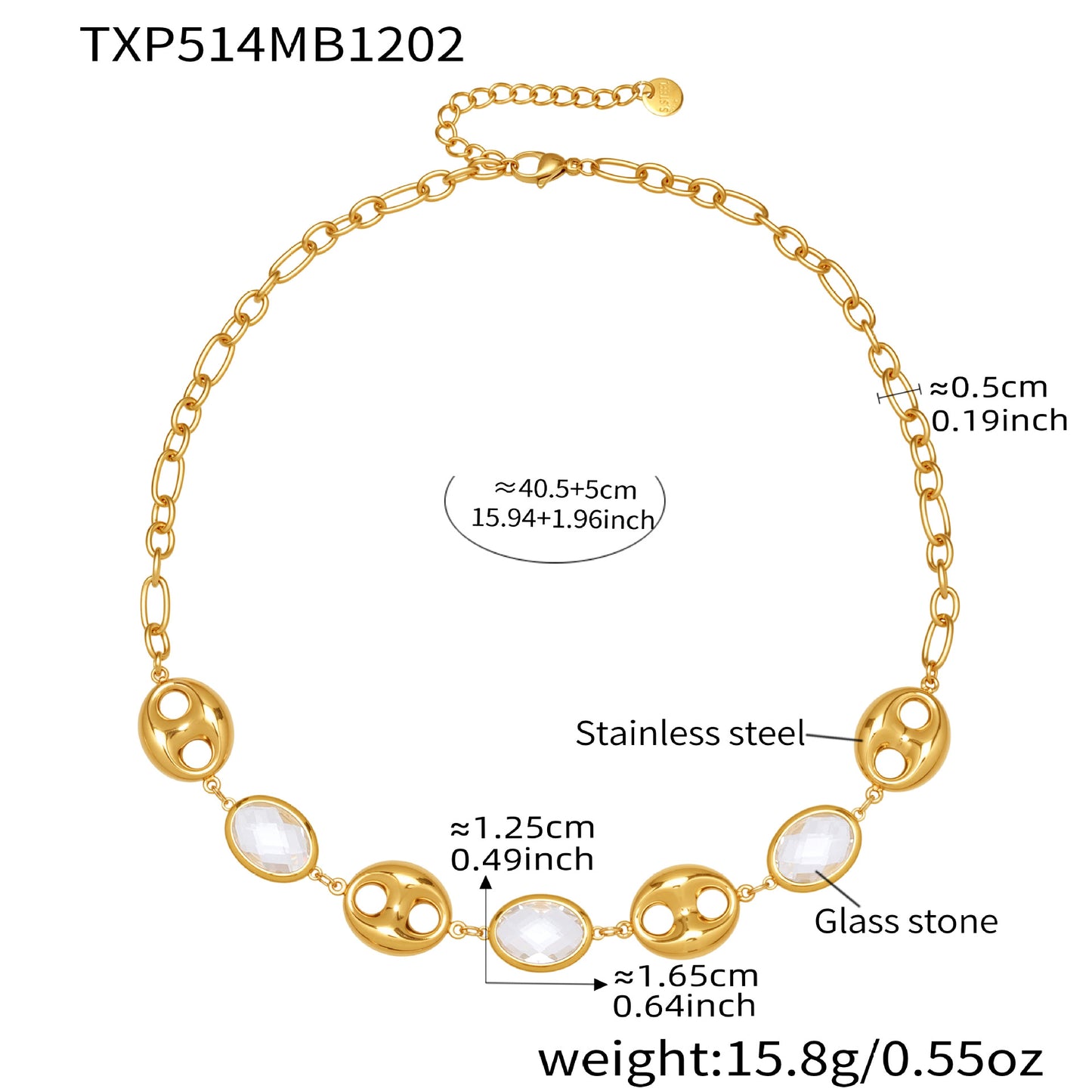 Elegant Pig Nose Glass Jewelry Set