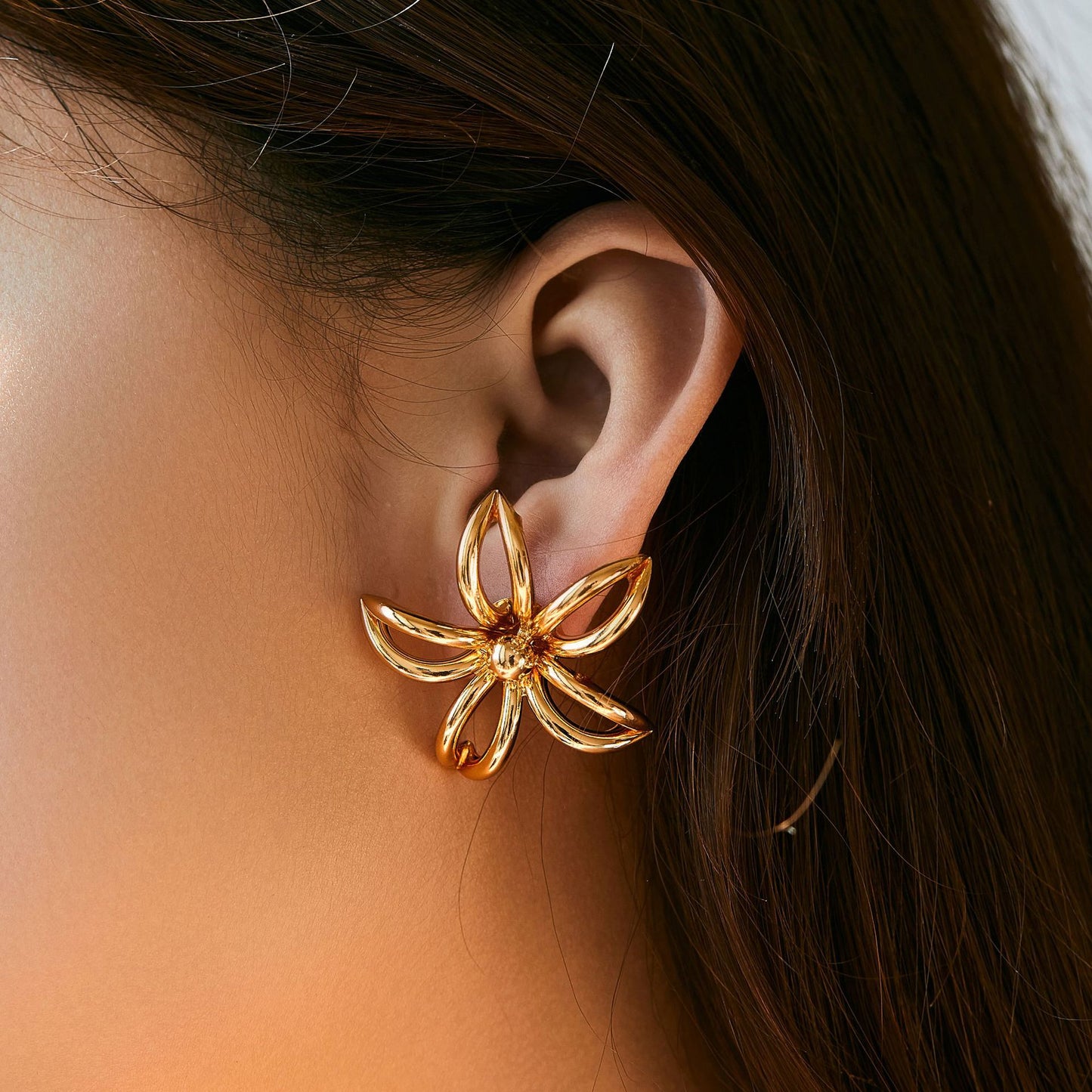 Abstract Flower Petal Statement Earrings