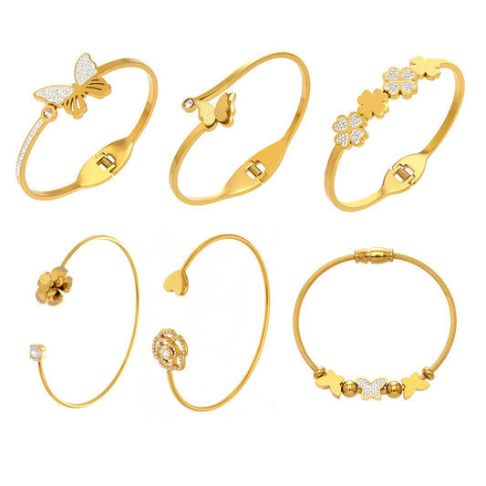 Collection de bracelets Butterfly &amp; Clover en or 