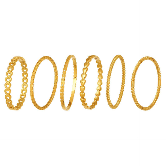 Ensemble de bracelets texturés en forme de cœur et de treillis 