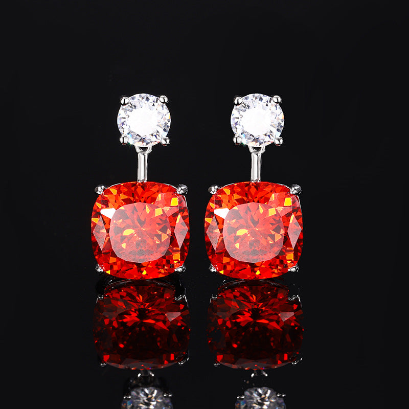 Elegant Fiery Orange Cushion-Cut Jewelry Set