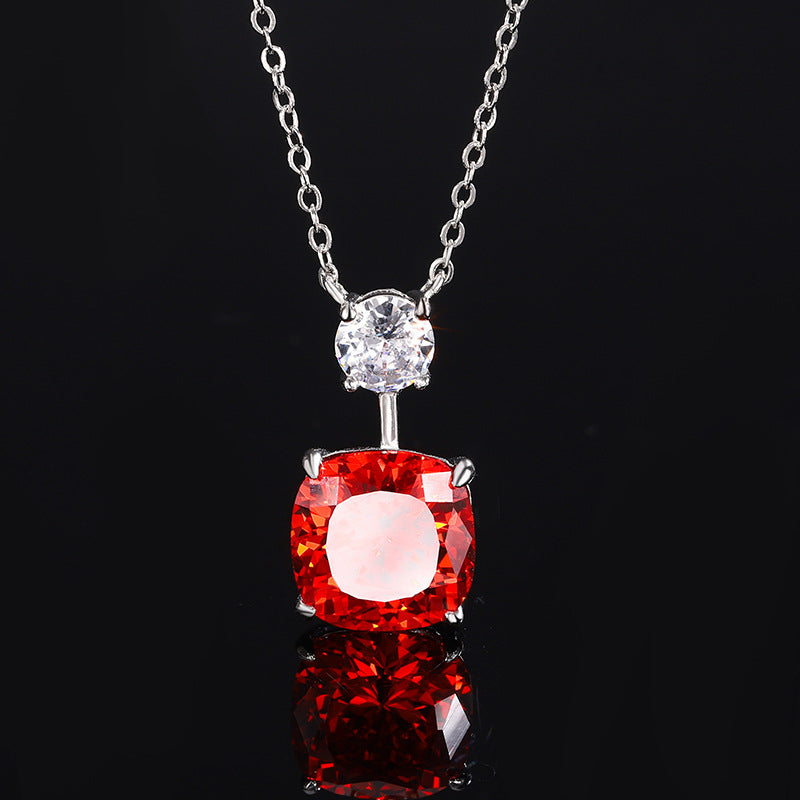 Elegant Fiery Orange Cushion-Cut Jewelry Set