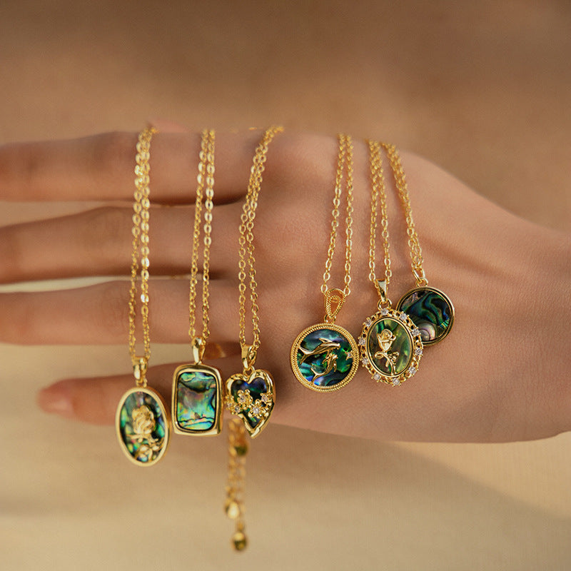 Vintage Iridescent Abalone Shell Necklaces