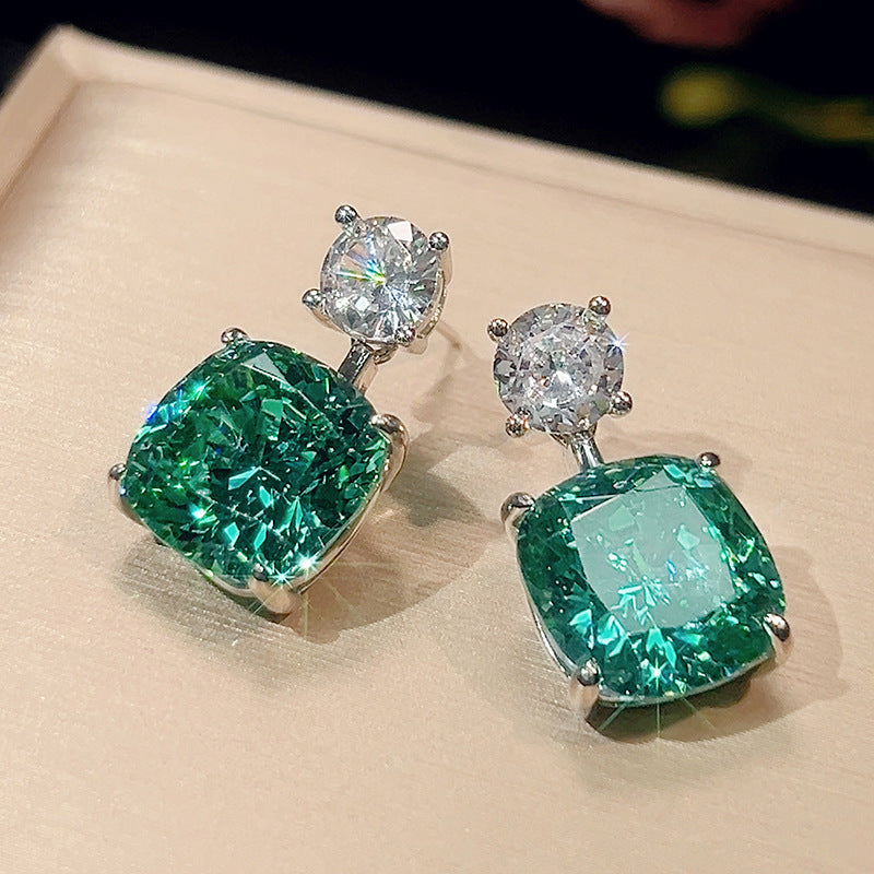 Radiant Emerald Green Cushion Jewelry Collection