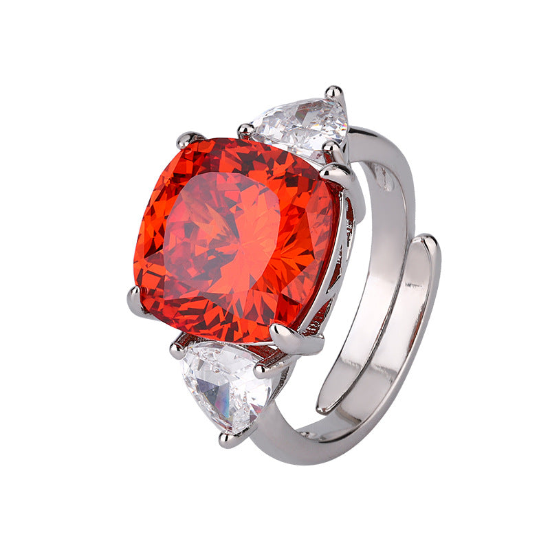 Elegant Fiery Orange Cushion-Cut Jewelry Set