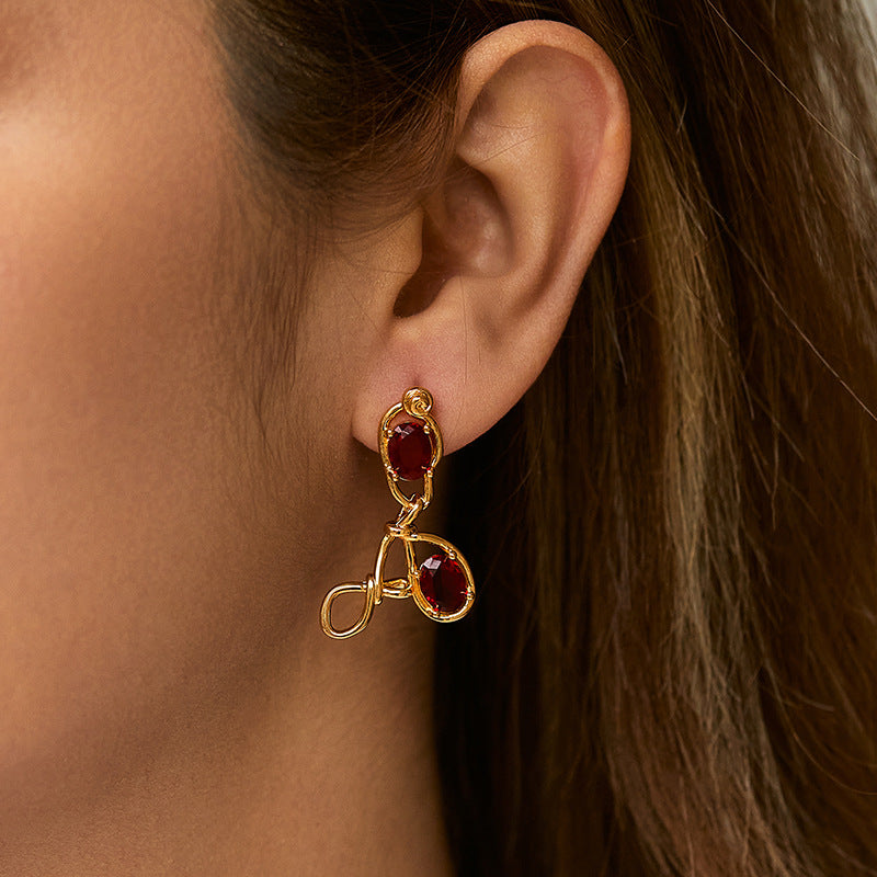 Romantic Sparkling Gemstone Heart Earrings