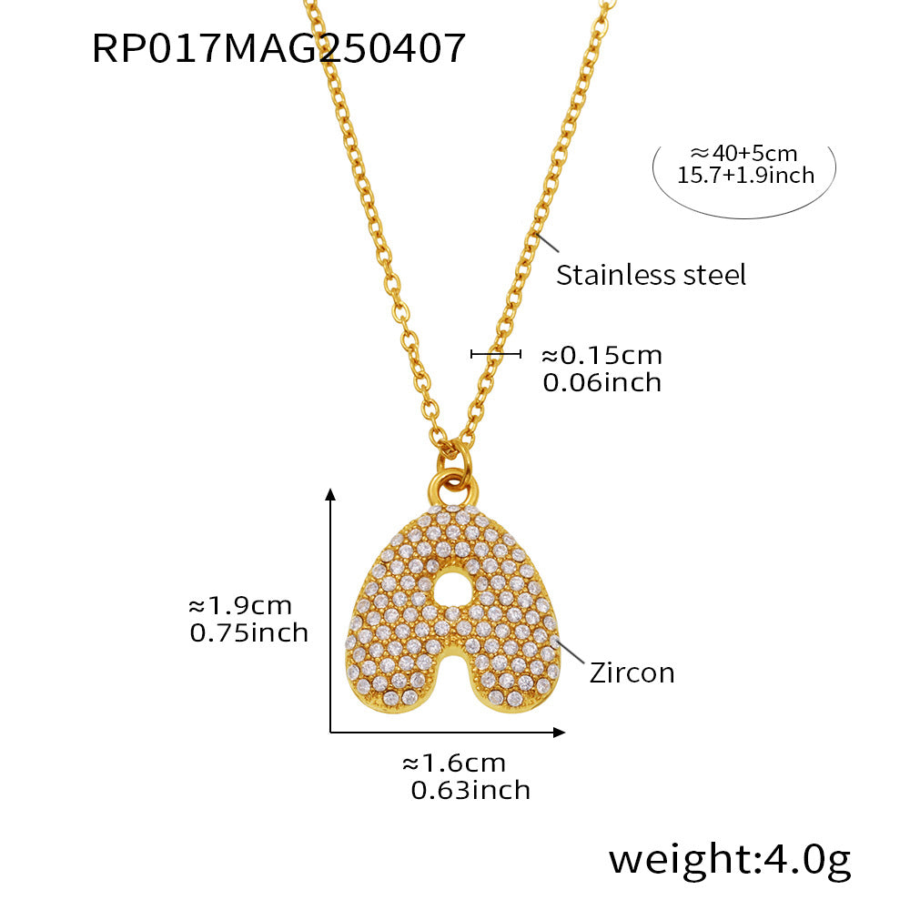 Pave Crystal Bubble Initial Necklace