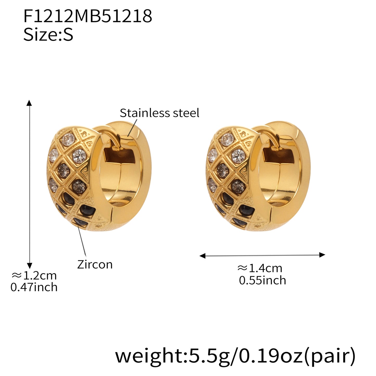 Boucles d'oreilles créoles en cristal à texture matelassée colorée 