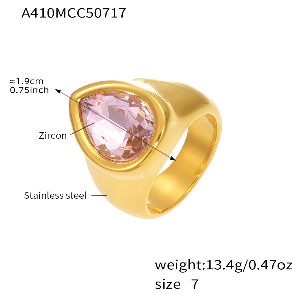 Luxe Chunky Teardrop Crystal Rings