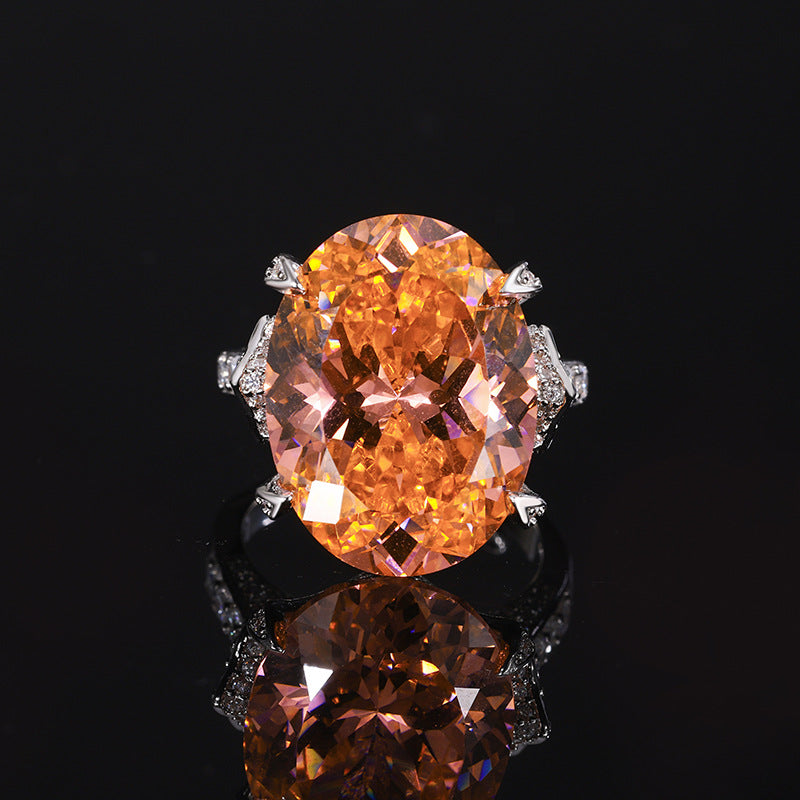 Elegant Oval Gemstone Bow-Knot Pendant and Ring Set