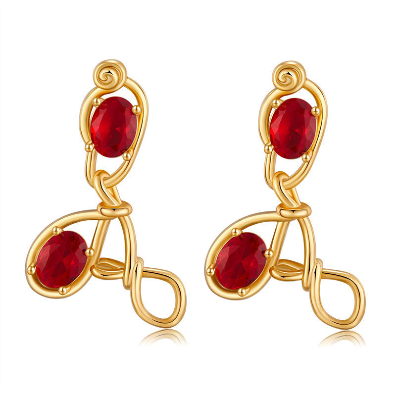 Romantic Sparkling Gemstone Heart Earrings