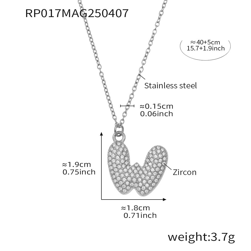 Pave Crystal Bubble Initial Necklace