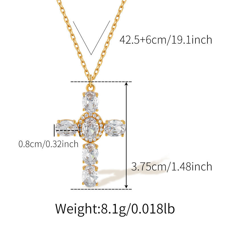 Kollektion von Halsketten mit Kristallkreuzanhänger 