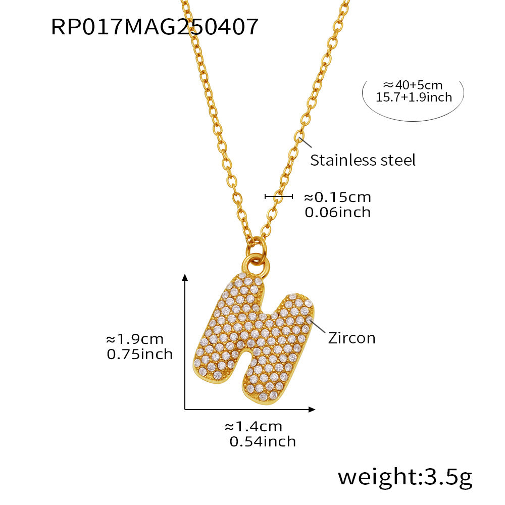 Pave Crystal Bubble Initial Necklace