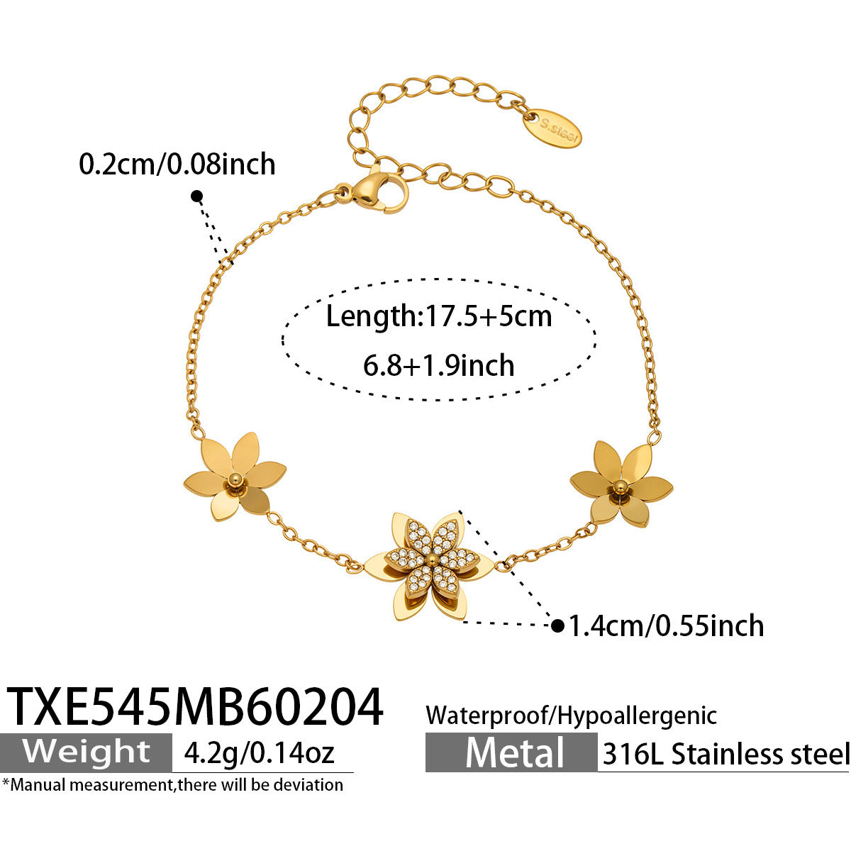Sparkling Zircon Flower Gold Jewelry Sets