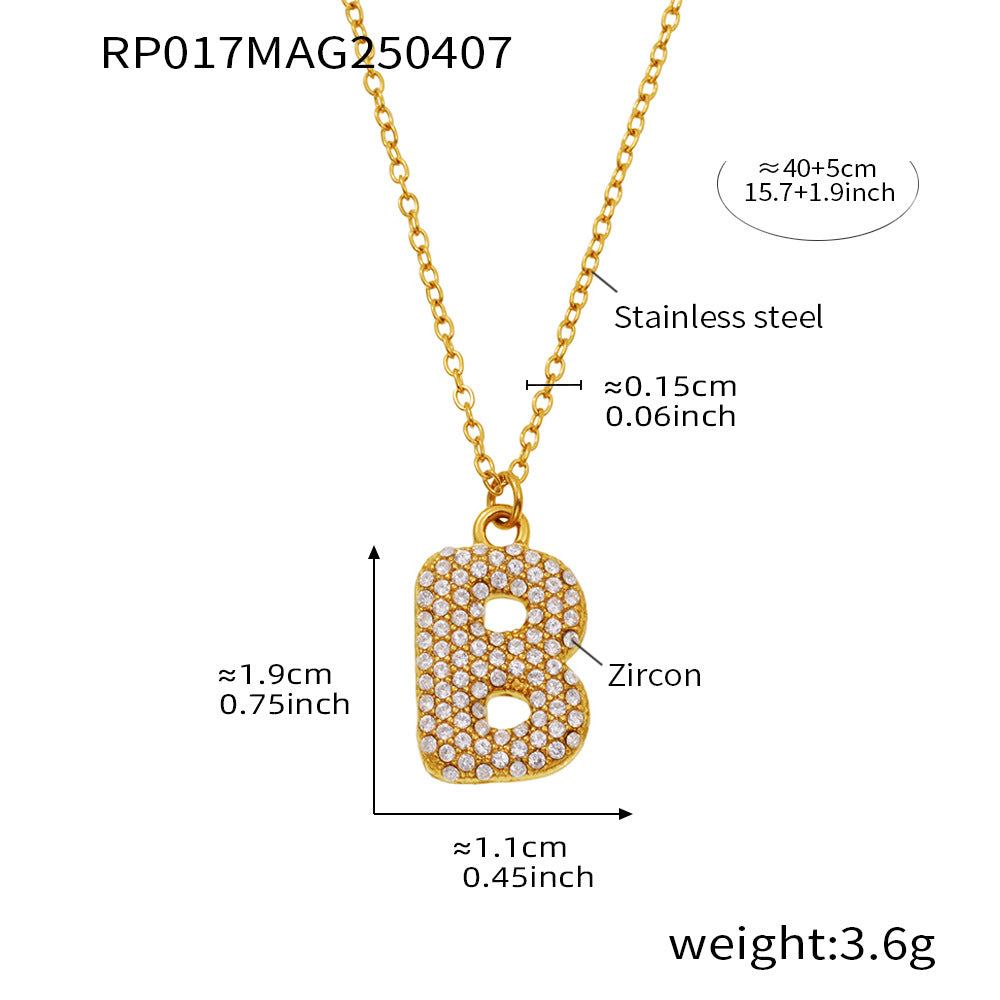 Pave Crystal Bubble Initial Necklace