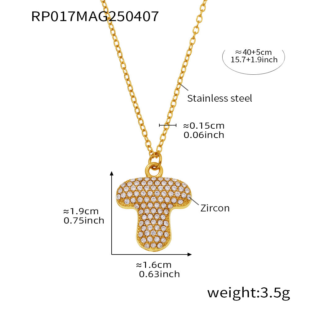 Pave Crystal Bubble Initial Necklace