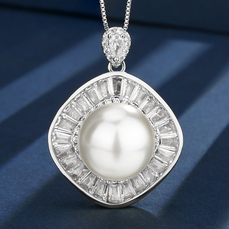 Timeless Pearl and Shimmering Baguette Crystal Jewelry Set