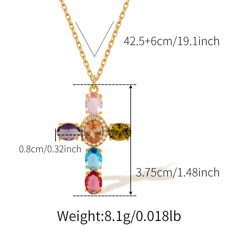 Kollektion von Halsketten mit Kristallkreuzanhänger 