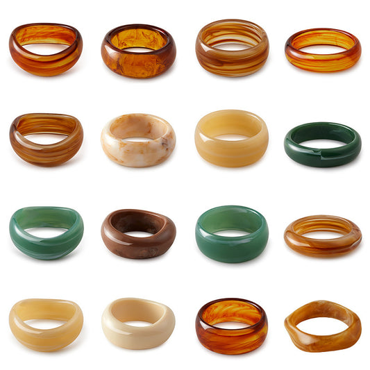 Irregular Resin Chunky Bangles Collection