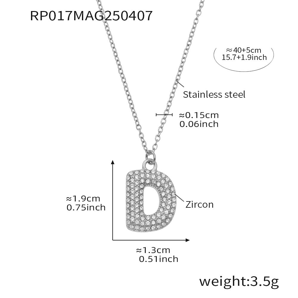 Pave Crystal Bubble Initial Necklace