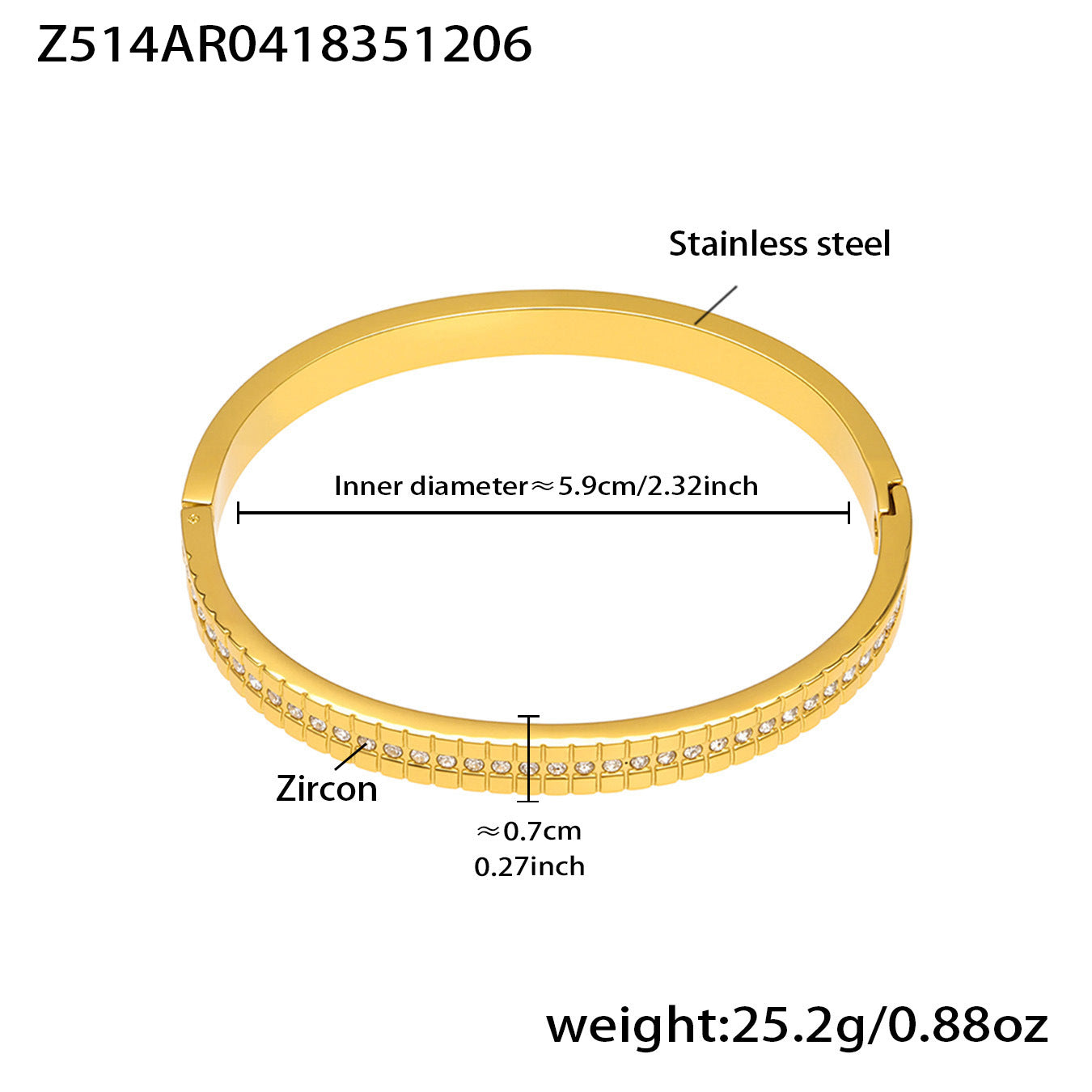 Bracelet en cristal de diamant étincelant 