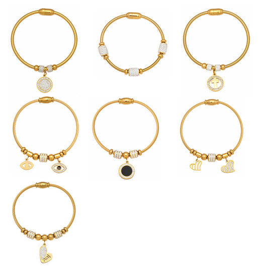 Bracelets de luxe texturés en zircon 