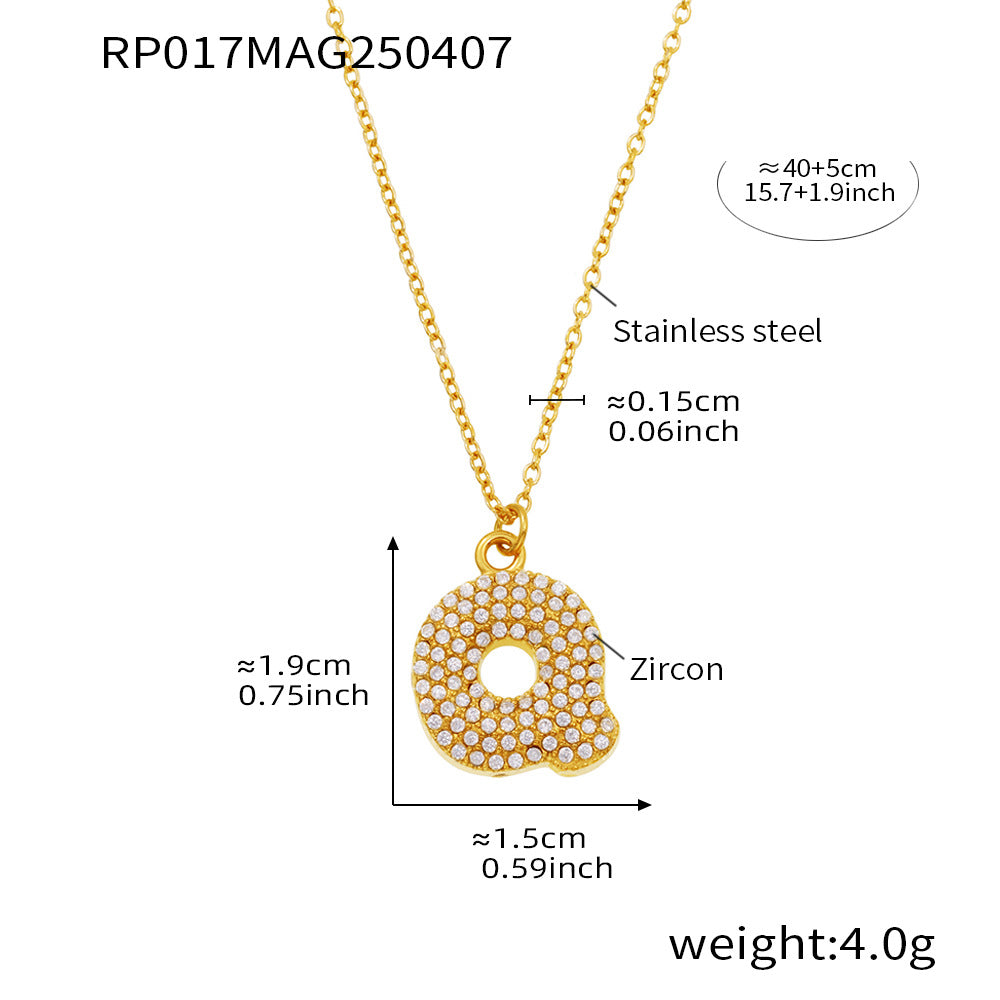 Pave Crystal Bubble Initial Necklace