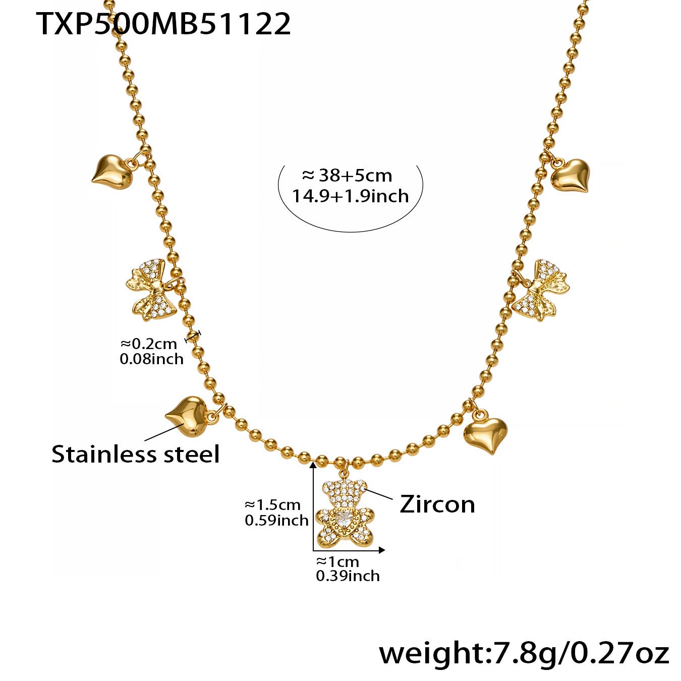 Adorable Bear Crystal Jewelry Sets