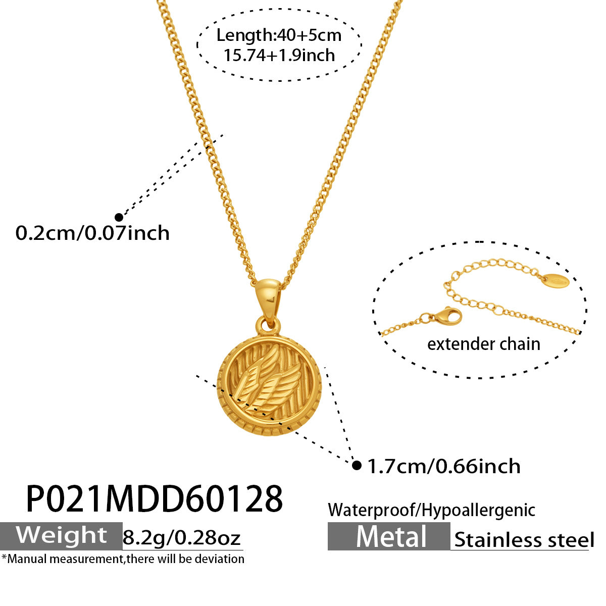 Engraved Gold Botanical Medallion Necklace