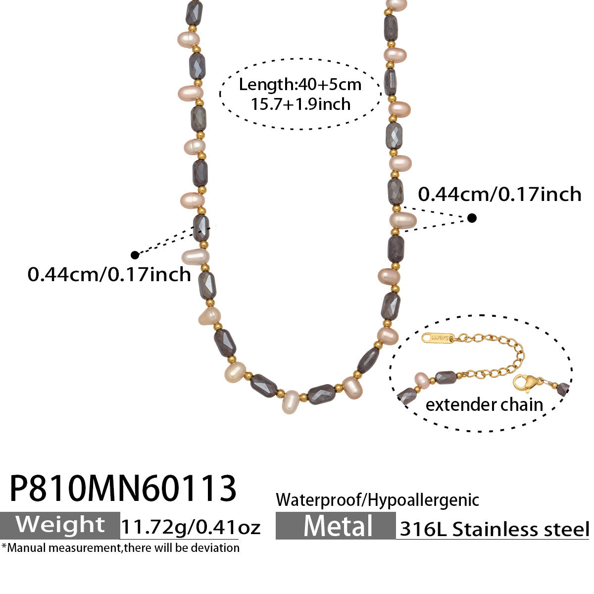 Bohemian Pearl Hamsa Hand Necklace