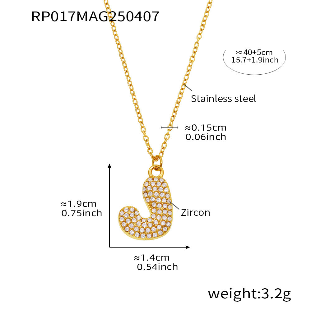 Pave Crystal Bubble Initial Necklace