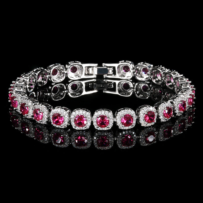 Luxurious Halo Gemstone Tennis Bracelet Collection