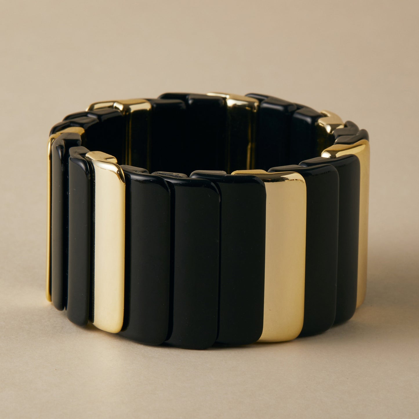 Chunky Resin & Gold Statement Stretch Bracelet