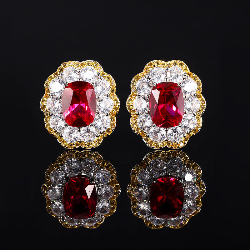 Luxury Ruby Jewelry Set with Diamonds