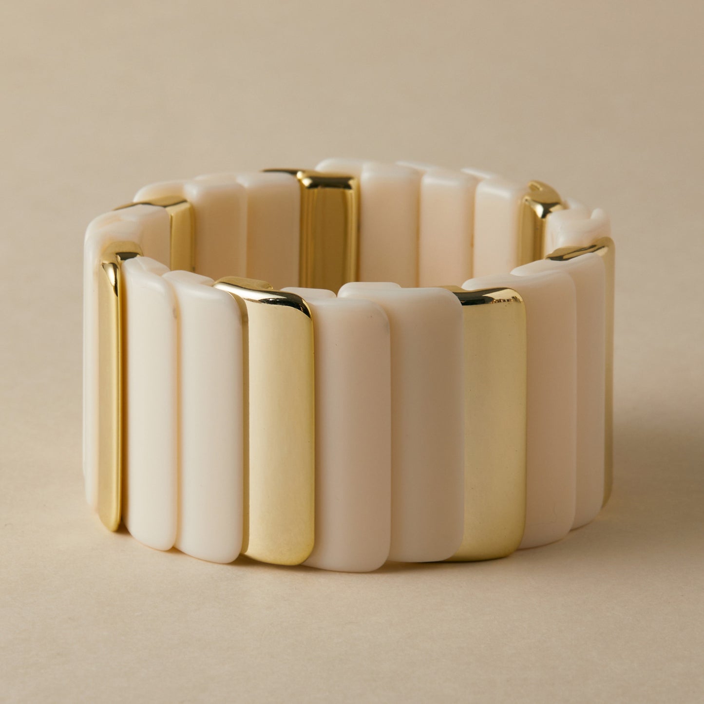 Chunky Resin & Gold Statement Stretch Bracelet