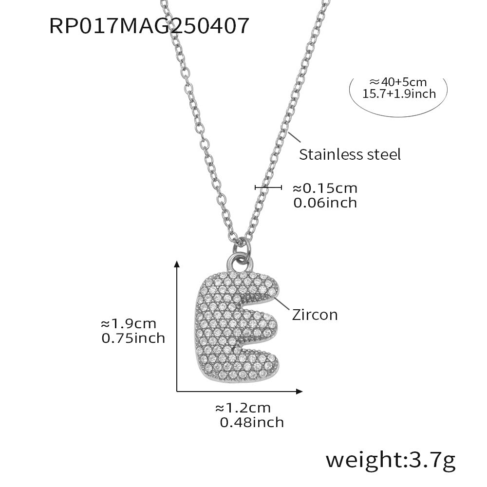 Pave Crystal Bubble Initial Necklace