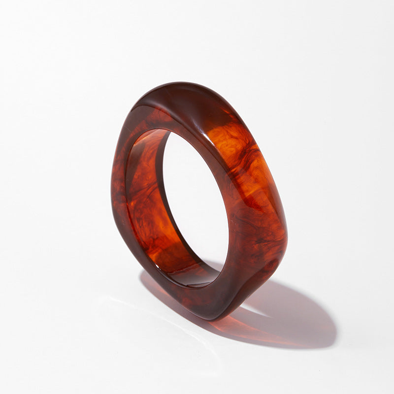 Vintage Style Marbled Acrylic Statement Bangle