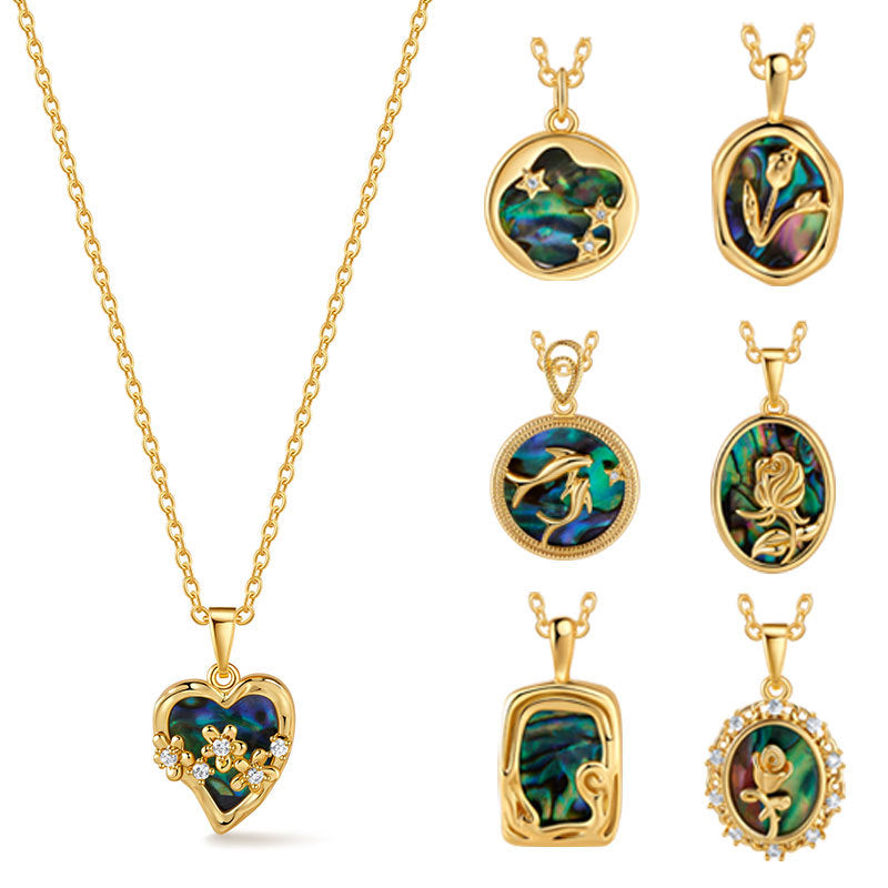 Vintage Iridescent Abalone Shell Necklaces