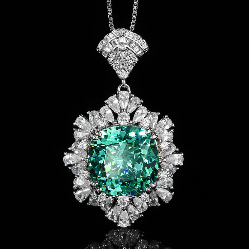 Radiant Emerald Green Crystal Floral Jewelry Set
