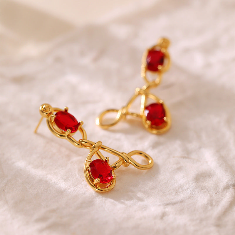 Romantic Sparkling Gemstone Heart Earrings