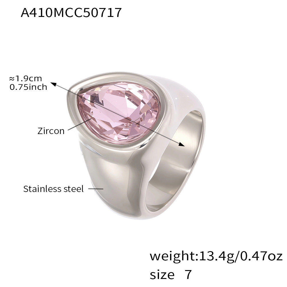 Luxe Chunky Teardrop Crystal Rings