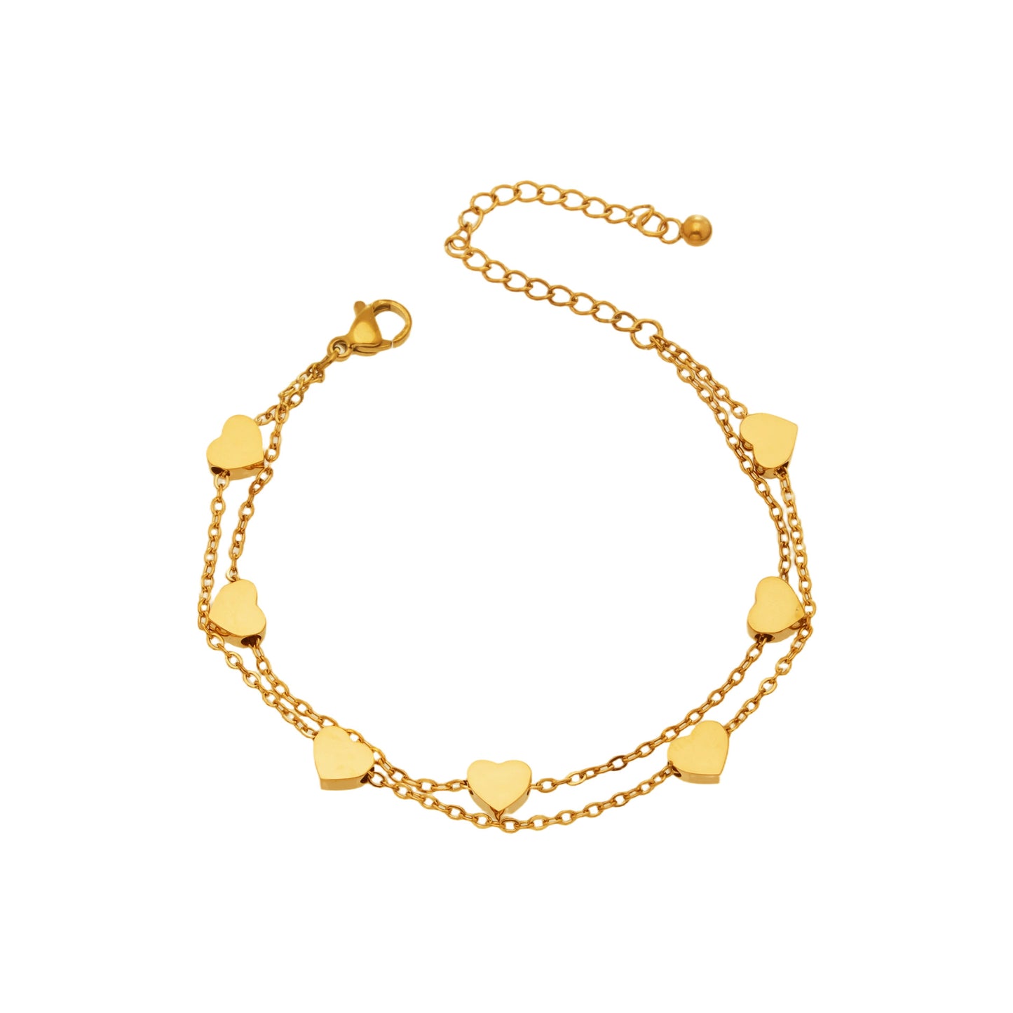 Double Layer Dainty Heart Bracelet